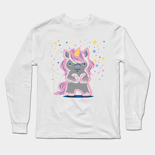 funny unicorn Long Sleeve T-Shirt by vlada antsi
